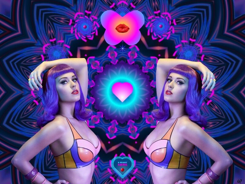 Woman with Purple Hair — Vibrant, Psychedelic, Digital Art