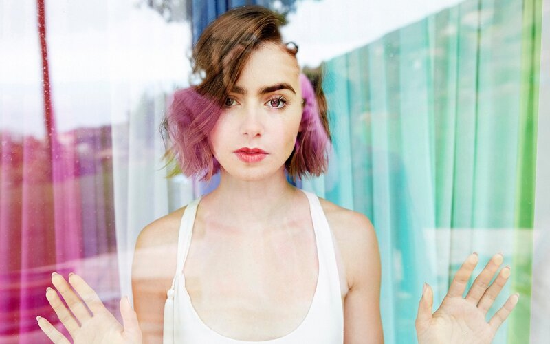 Woman with Purple Hair — White, Calm