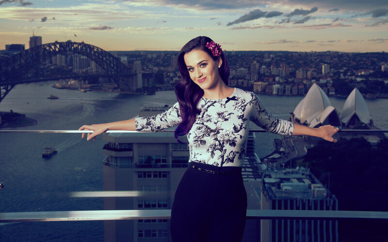 Woman with Purple Hair — White, Dramatic, Sunset