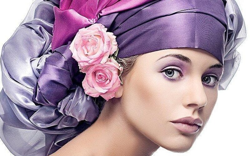 Woman with Purple Headwrap — Serene