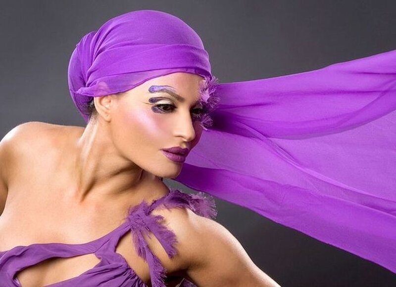 Woman with Purple Headwrap