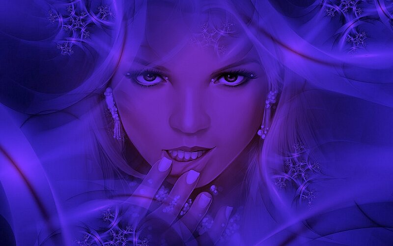 woman with purple lighting