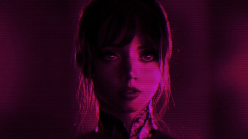 Woman with Purple Lighting — Dark