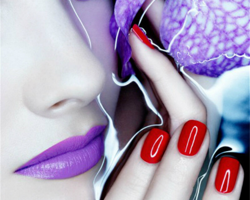 Woman with Purple Lips — Dramatic