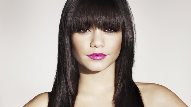 woman with purple lipstick