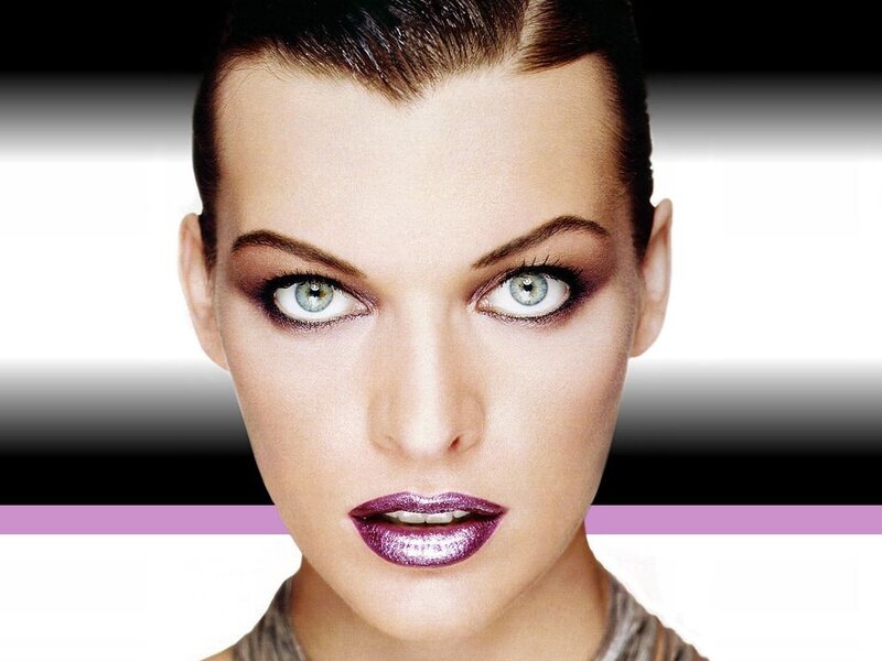 woman with purple lipstick