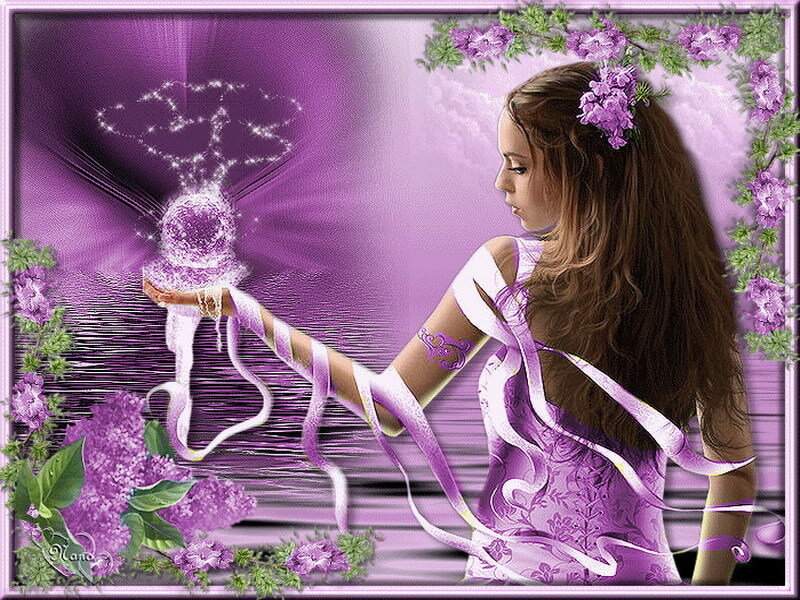 woman with purple magic