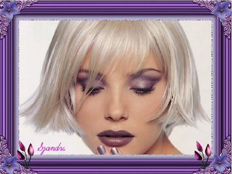 woman with purple makeup