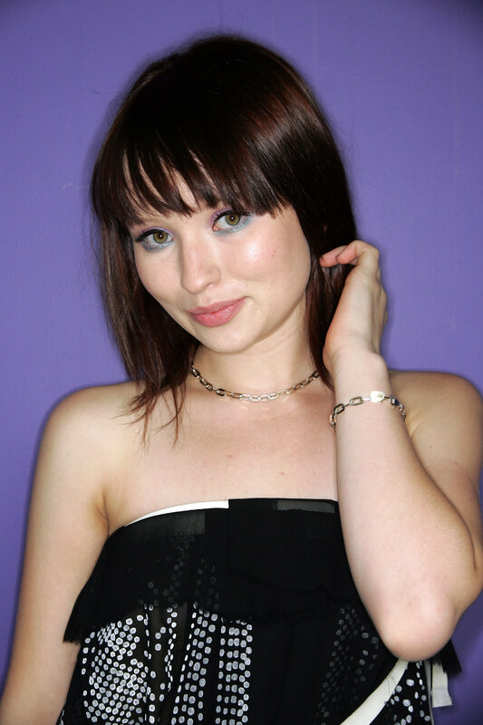 woman with purple makeup