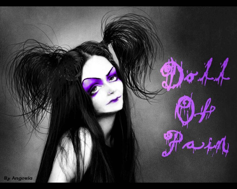 Woman with Purple Makeup — Black, Dramatic, Photograph