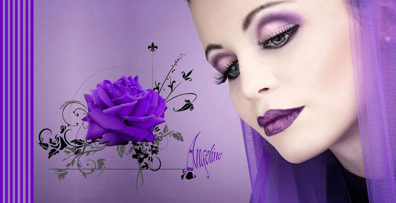 Woman with Purple Makeup — Dramatic, Digital Art, Rose