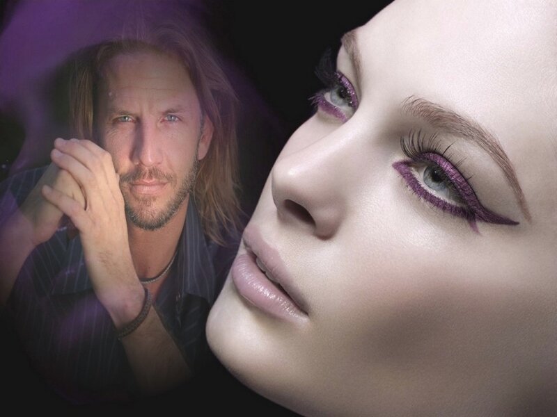 Woman with Purple Makeup — Dramatic, Photograph, Man