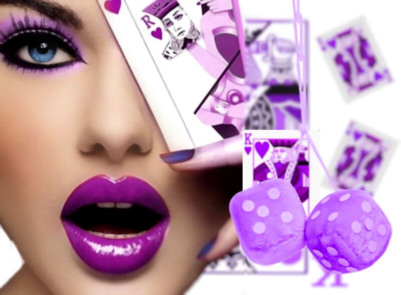Woman with Purple Makeup — Dramatic, Photograph, Playing Cards