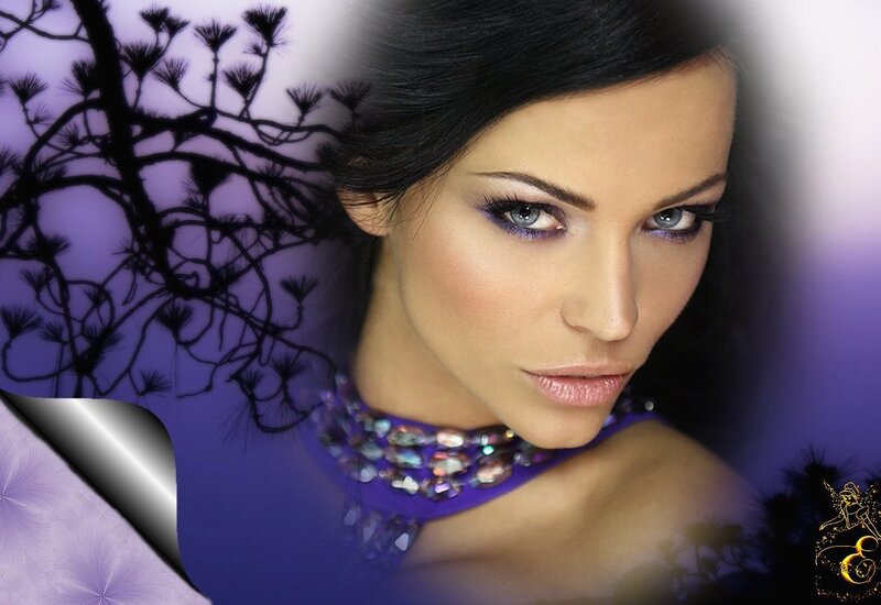 Woman with Purple Makeup — Dramatic