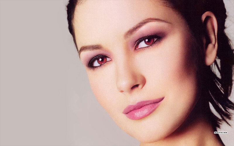 Woman with Purple Makeup — Pink
