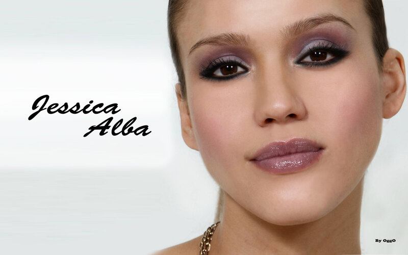 Woman with Purple Makeup — White