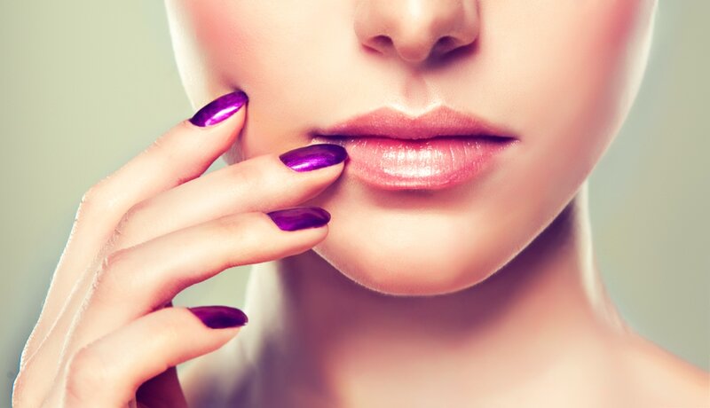 Woman with Purple Nails — Calm