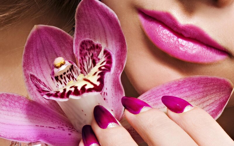 Woman with Purple Orchid — Sensual