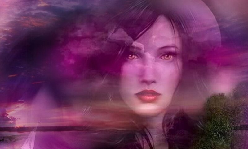 Woman with Purple Overlay
