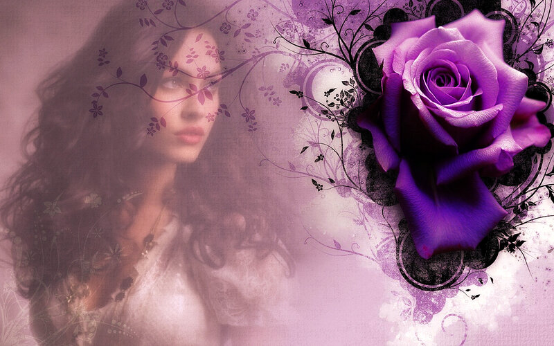 Woman with Purple Rose — Dreamy