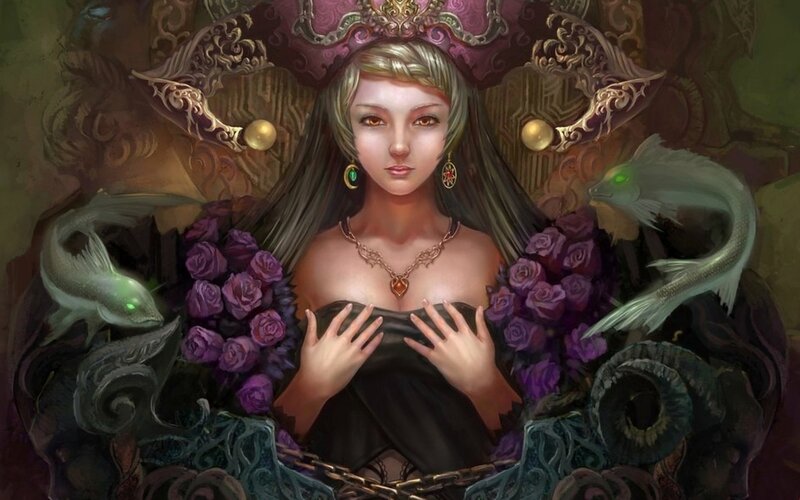 Woman with Purple Roses — Dramatic
