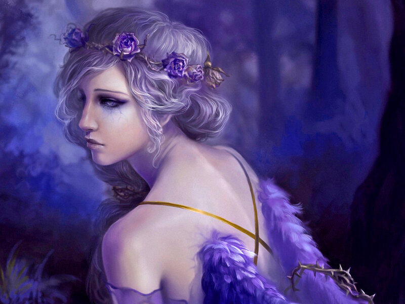 Woman with Purple Roses — Melancholic
