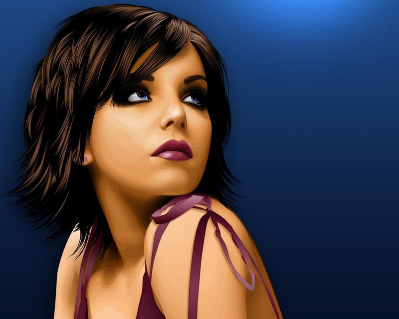 woman with purple top