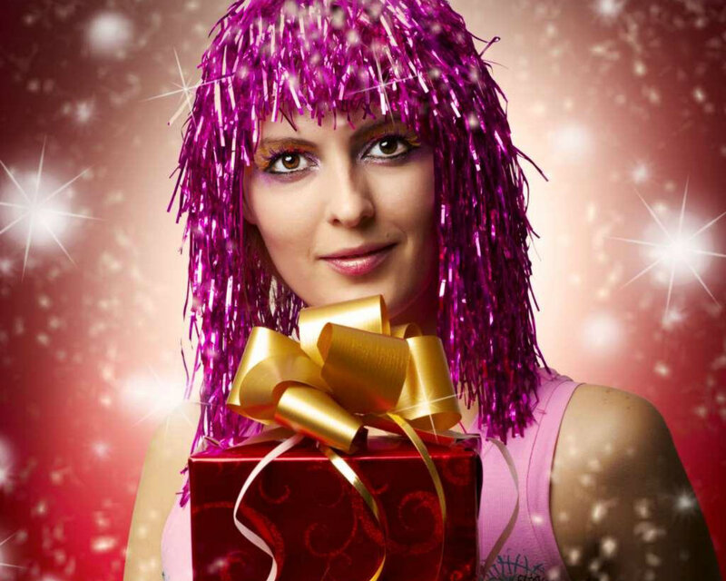 Woman with Purple Wig — Festive