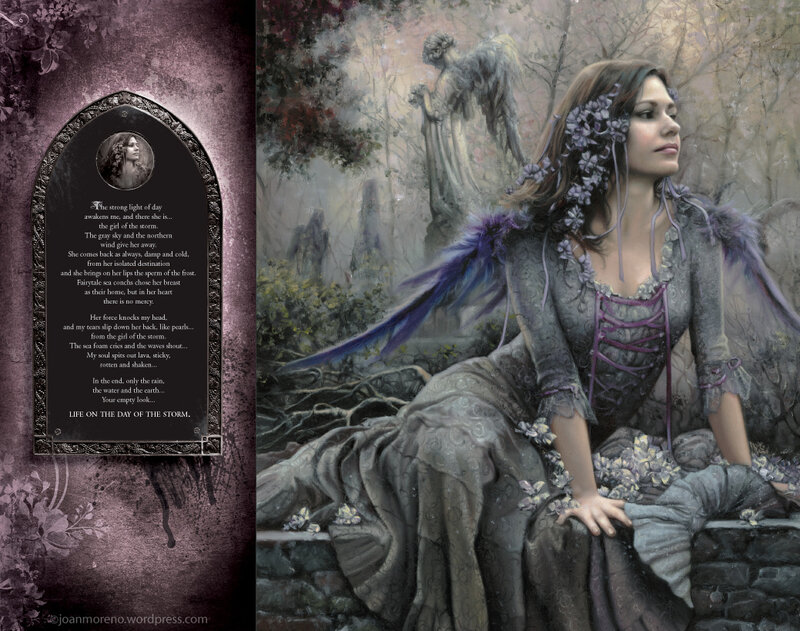 woman with purple wings