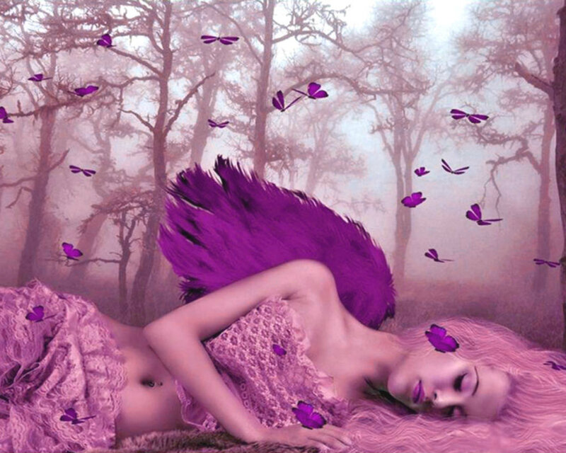 Woman with Purple Wings — Dreamy