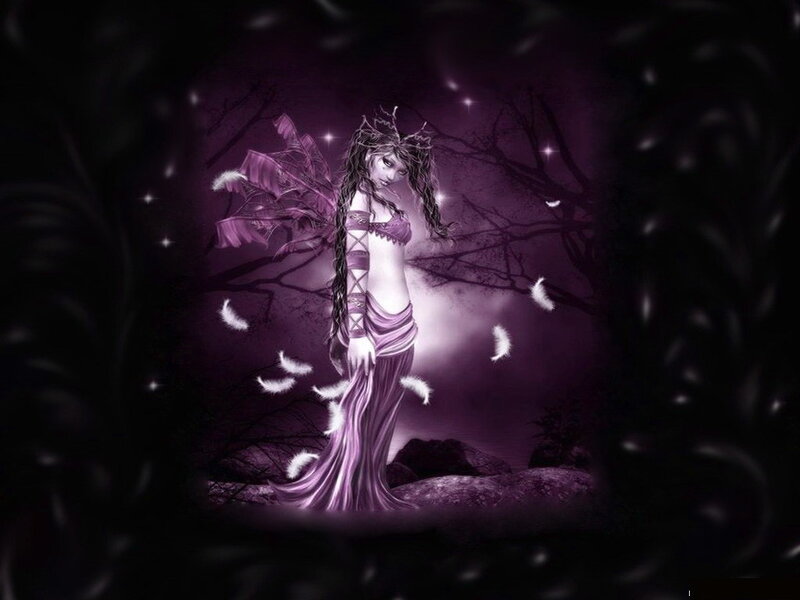 Woman with Purple Wings — Mysterious