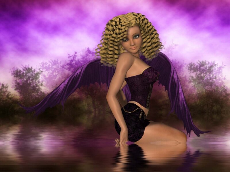 Woman with Purple Wings — Mystical