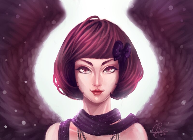Woman with Purple Wings — Serene