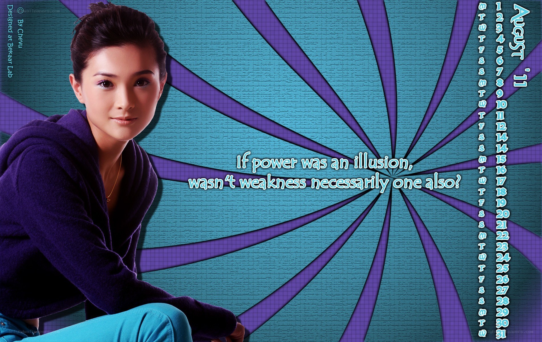 woman with quote on blue background