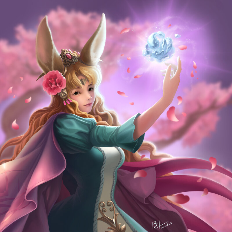 Woman with Rabbit Ears — Pink