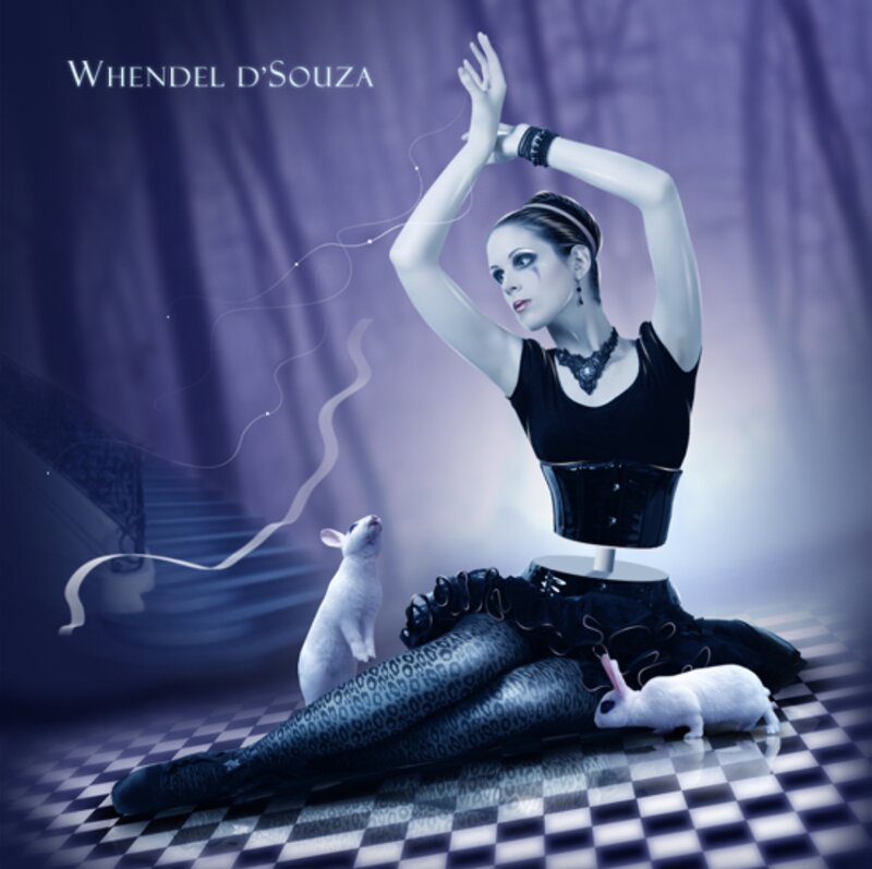 Woman with Rabbits — Purple, Dramatic