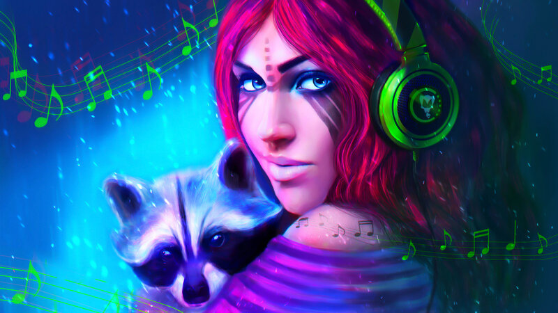 Woman with Raccoon