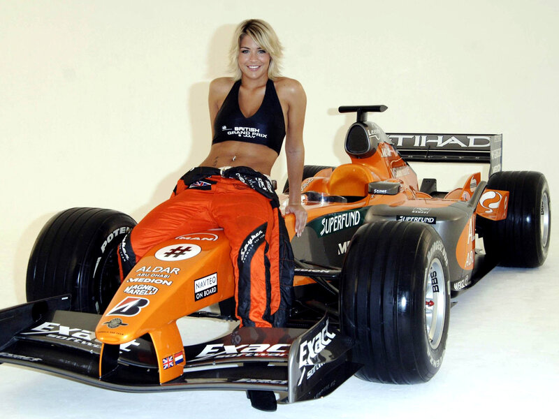 Woman with race car