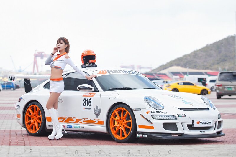 Woman with race car