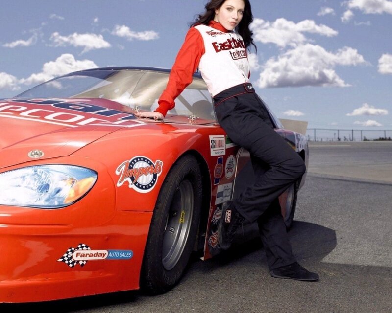 woman with race car