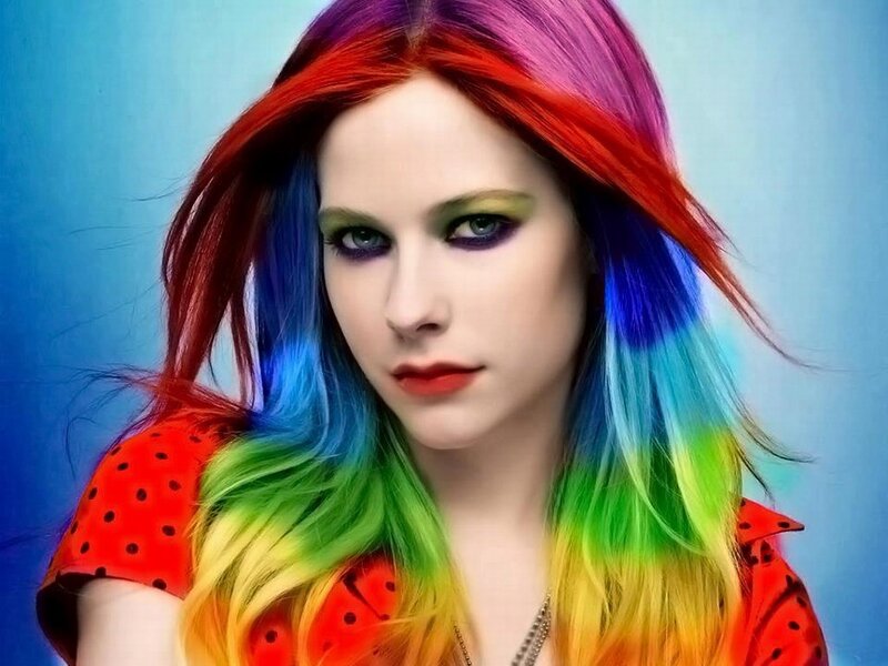 Woman with Rainbow Hair — Blue, Dramatic, Photograph, Makeup