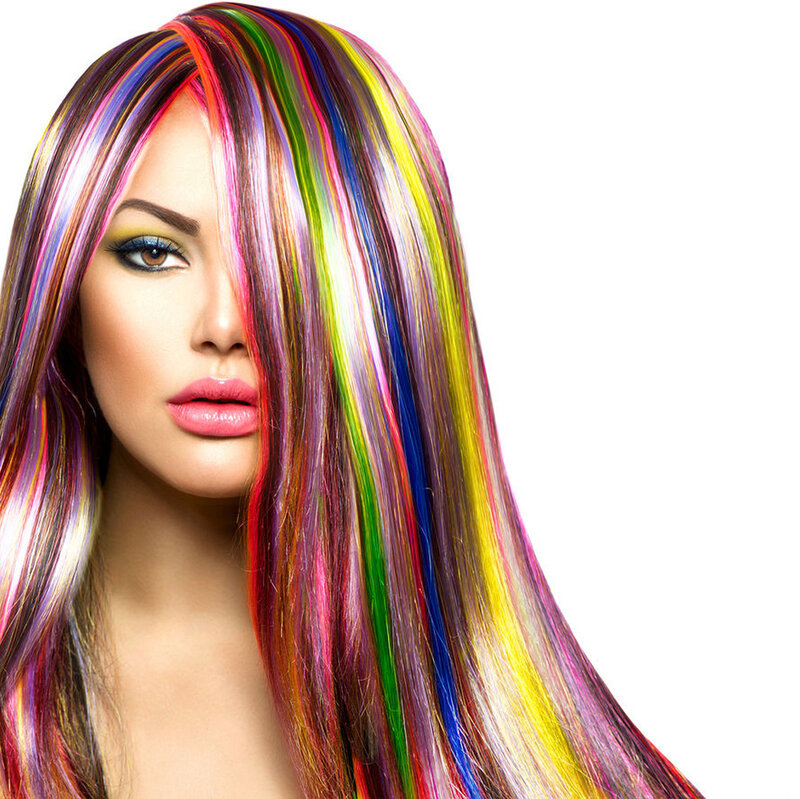 Woman with Rainbow Hair — Dramatic, Photograph