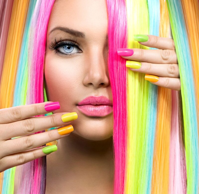 Woman with Rainbow Hair — Pink