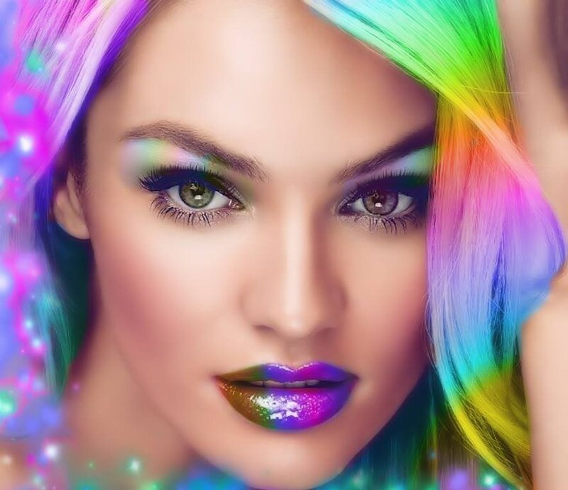 Woman with Rainbow Hair — Vibrant