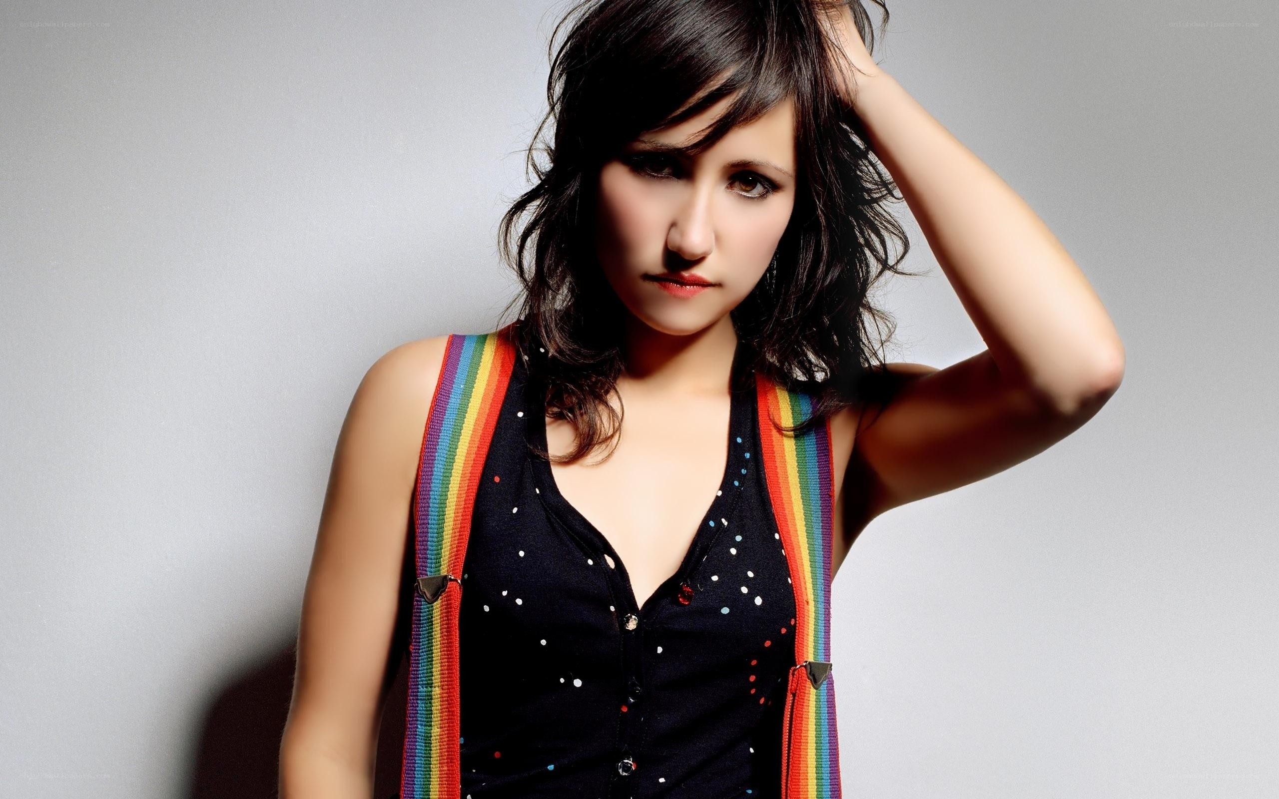 woman with rainbow suspenders