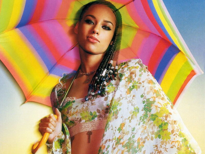 Woman with Rainbow Umbrella — Yellow