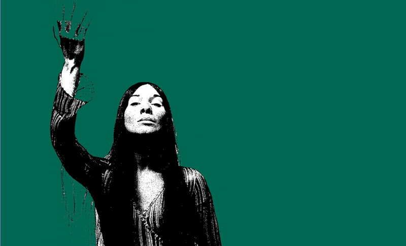 Woman with Raised Hand — Green