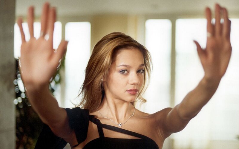 Woman with Raised Hands — Black