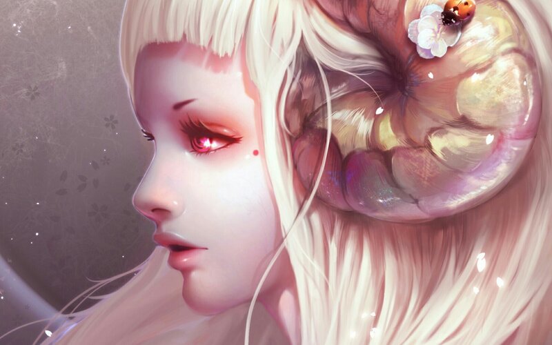 Woman with Ram Horns — Pink