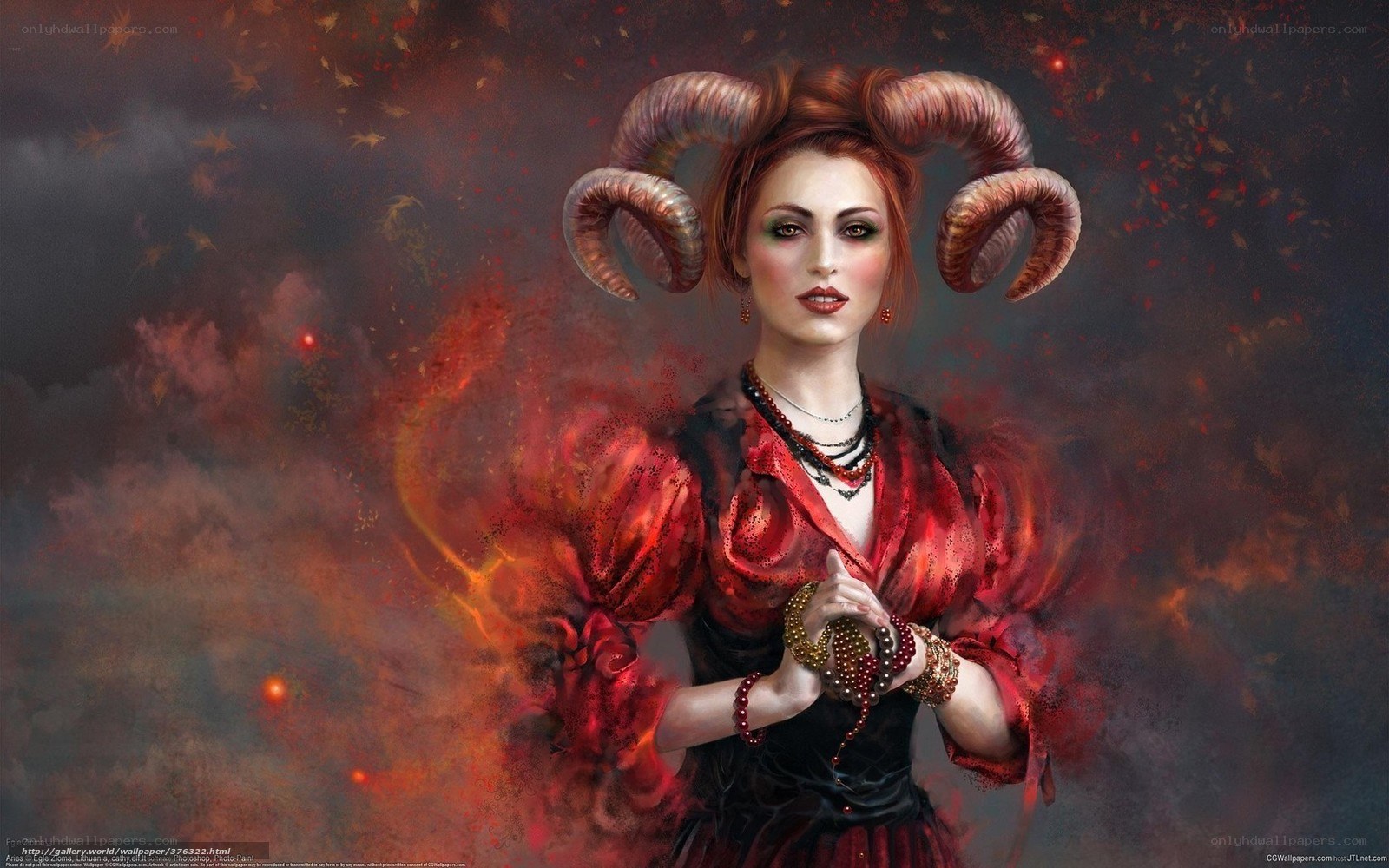 woman with ram horns